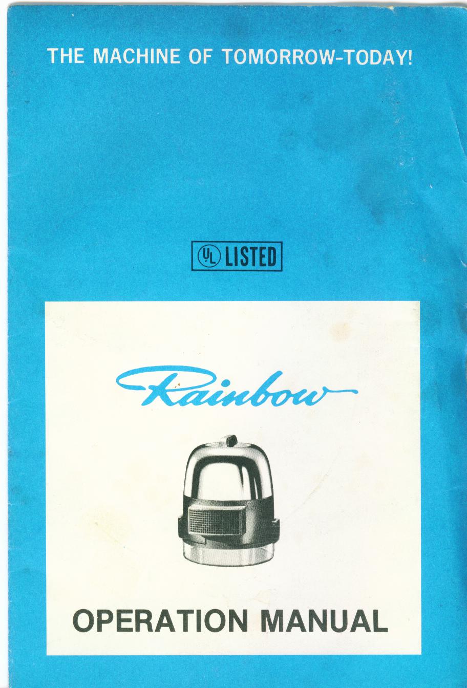 Rainbow Vacuum Manuals Pdf / Rainbow Vacuum Manuals For Parts Repair